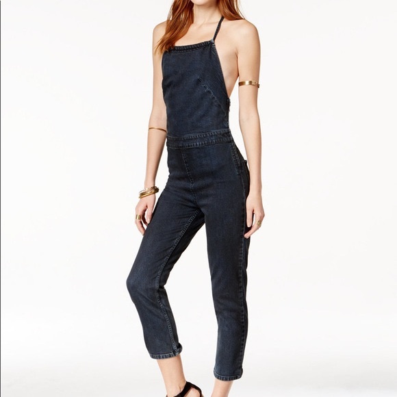 Free People Denim Halter Jumpsuit - Picture 9 of 9